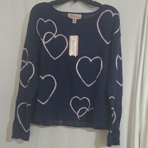 Philosophy Navy Heart Sweater